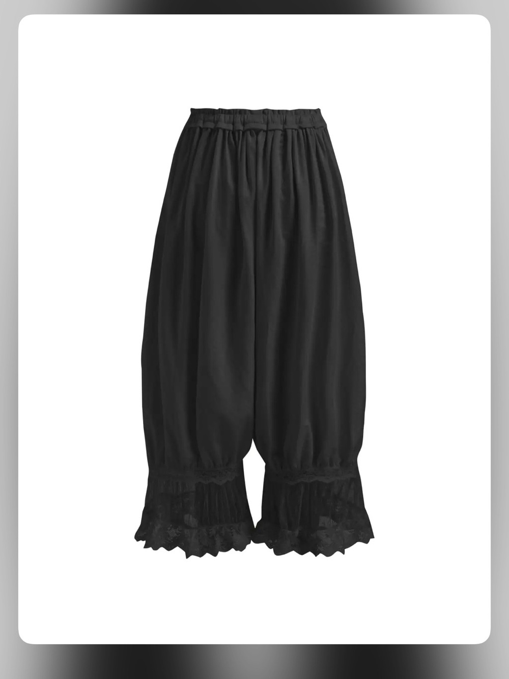 Cider MID RISE LACE PATCHED DRAWSTRING CROPPED BLOOMER PANTS L WC11-46 - Picture 3 of 4